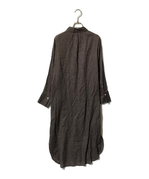 le.coeur blanc（ルクールブラン）le.coeur blanc (ルクールブラン) コットンリネンロングシャツワンピース ブラウン サイズ:38の古着・服飾アイテム