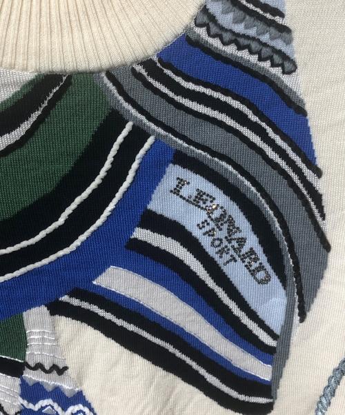 LEONARD SPORT（レオナール スポーツ）LEONARD SPORT (レオナール スポーツ) ラインストーンハイネックニットワンピース ベージュ サイズ:SIZE 40の古着・服飾アイテム