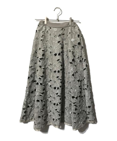 Ameri（アメリ）AMERI (アメリ) VIOLACUTWORK FLARE/ロングフレアスカート カーキ サイズ:FREEの古着・服飾アイテム