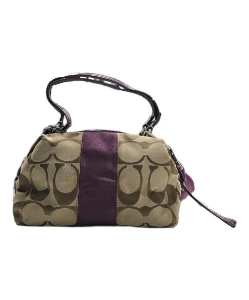 COACH（コーチ）COACH (コーチ) 2WAYバッグ パープル×ベージュの古着・服飾アイテム