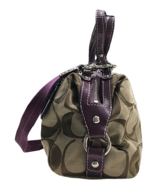 COACH（コーチ）COACH (コーチ) 2WAYバッグ パープル×ベージュの古着・服飾アイテム