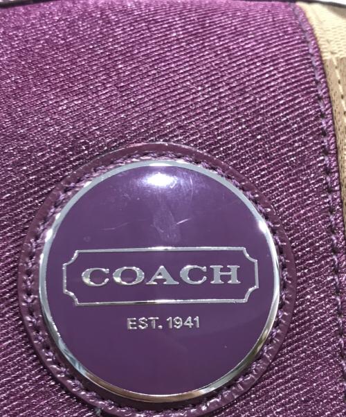 COACH（コーチ）COACH (コーチ) 2WAYバッグ パープル×ベージュの古着・服飾アイテム