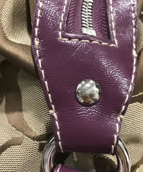 COACH（コーチ）COACH (コーチ) 2WAYバッグ パープル×ベージュの古着・服飾アイテム