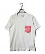 COMME des GARCONS SHIRTコムデギャルソンシャツ）の古着「ギンガムチェックポケットTシャツ」｜ホワイト×ピンク