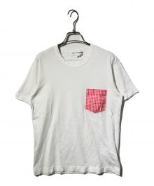 COMME des GARCONS SHIRT（コムデギャルソンシャツ）の古着「ギンガムチェックポケットTシャツ」｜ホワイト×ピンク