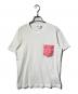 COMME des GARCONS SHIRT（コムデギャルソンシャツ）の古着「ギンガムチェックポケットTシャツ」｜ホワイト×ピンク