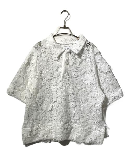LAYAS（レイヤーズ）LAYAS (レイヤーズ) レース半袖シャツ ホワイト サイズ:FREEの古着・服飾アイテム