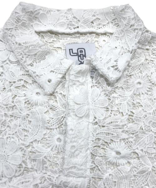 LAYAS（レイヤーズ）LAYAS (レイヤーズ) レース半袖シャツ ホワイト サイズ:FREEの古着・服飾アイテム