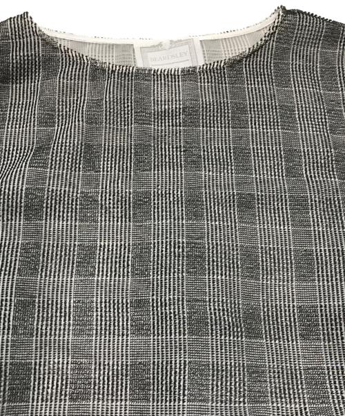BEARDSLEY（ビアズリー）BEARDSLEY (ビアズリー) チェック柄シアートップス グレー サイズ:freeの古着・服飾アイテム