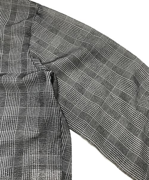 BEARDSLEY（ビアズリー）BEARDSLEY (ビアズリー) チェック柄シアートップス グレー サイズ:freeの古着・服飾アイテム