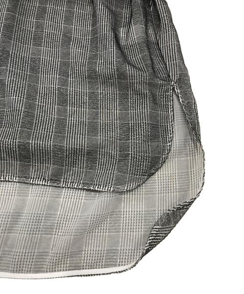 BEARDSLEY（ビアズリー）BEARDSLEY (ビアズリー) チェック柄シアートップス グレー サイズ:freeの古着・服飾アイテム