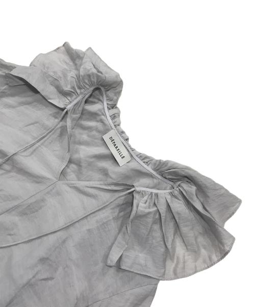 DEPAREILLE（デパリエ）DEPAREILLE (デパリエ) フリル ビッグカラー シャツ ブラウス グレー サイズ:38の古着・服飾アイテム