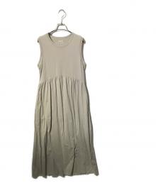 THREE DOTS（スリードッツ）の古着「Long staple yarn gather dress/ノースリーブワンピース」｜ベージュ