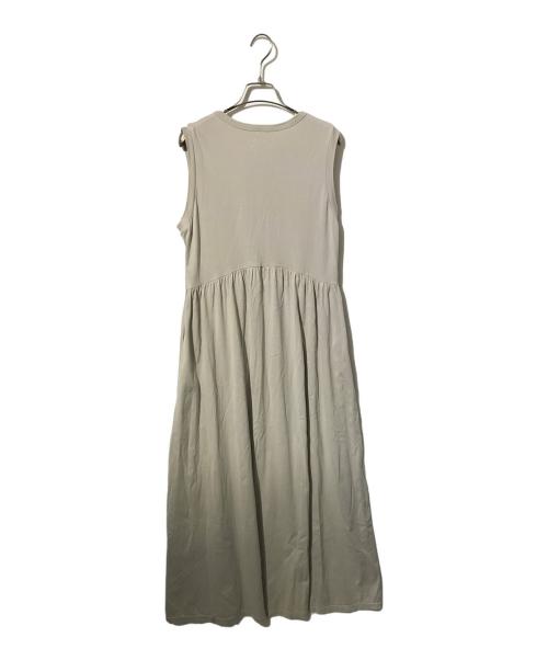 THREE DOTS（スリードッツ）THREE DOTS (スリードッツ) Long staple yarn gather dress/ノースリーブワンピース ベージュ サイズ:Mの古着・服飾アイテム