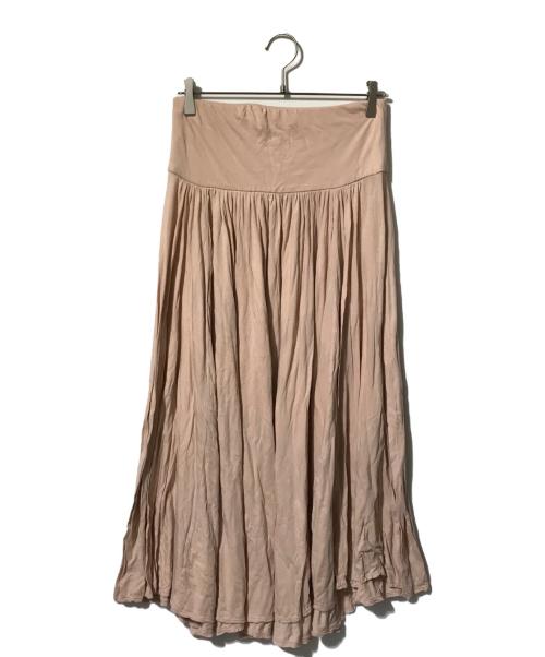 THREE DOTS（スリードッツ）THREE DOTS (スリードッツ) Jersey colette medium long skirt ピンク サイズ:Mの古着・服飾アイテム