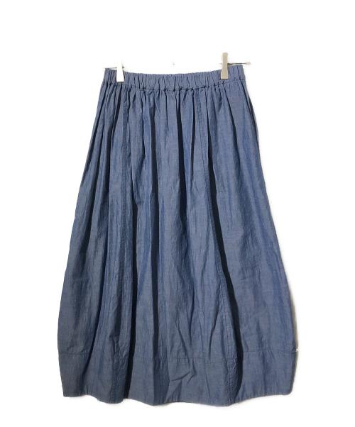 Pal'las Palace（パラスパレス）Pal'las Palace (パラスパレス) 綿麻シャンブレーワッシャーバルーンギャザースカート インディゴ サイズ:SIZE 0の古着・服飾アイテム