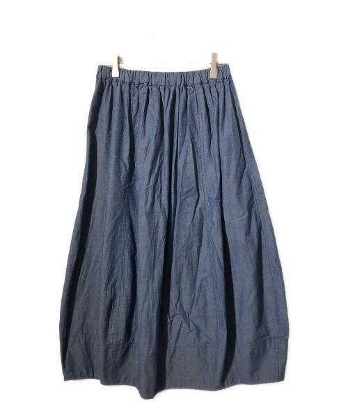 Pal'las Palace（パラスパレス）Pal'las Palace (パラスパレス) 綿麻シャンブレーワッシャーバルーンギャザースカート インディゴ サイズ:SIZE 0の古着・服飾アイテム