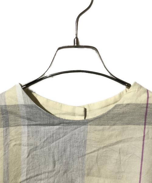 Pal'las Palace（パラスパレス）PAL'LAS PALACE (パラスパレス) 40/-起毛ツイル杢チェック 後ろ開きドルマン袖シャツ ベージュ サイズ:SIZE 0の古着・服飾アイテム