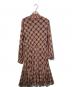 VIVIENNE TAM (ヴィヴィアンタム) SOLIDARITY PATTERN PRINT DRESS ブラウン サイズ:40：10000円