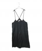 fog linen workフォグリネンワーク）の古着「リネンキャミサロペット」｜ブラック