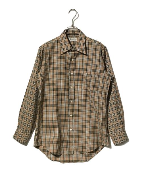 Burberry's（バーバリーズ）Burberry's (バーバリーズ) ウールノヴァチェックシャツ ブラウン サイズ:38の古着・服飾アイテム