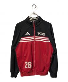 adidas（アディダス）の古着「トラックジャケット/ジャージ」｜ブラック×レッド
