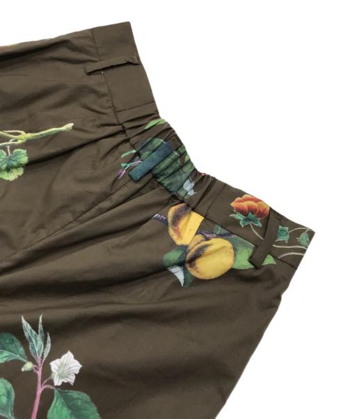 CABAN（キャバン）CABAN (キャバン) コットン Green Showerプリント 2タックワイドパンツ ブラウン×グリーン サイズ:XSの古着・服飾アイテム