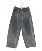 MUSUBOREムスボレ）の古着「flocky wide denim PT」｜インディゴ