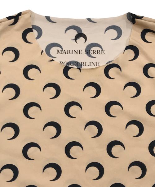 MARINE SERRE（マリーンセル）MARINE SERRE (マリーンセル) セカンドスキンムーンカットソー ベージュ×ブラック サイズ:XSの古着・服飾アイテム