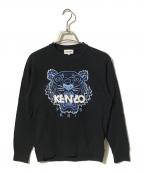 KENZOケンゾー）の古着「Classic Tiger スウェットシャツ/ロゴスウェット」｜ブラック×ブルー