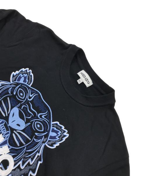 KENZO（ケンゾー）KENZO (ケンゾー) Classic Tiger スウェットシャツ/ロゴスウェット ブラック×ブルー サイズ:XSの古着・服飾アイテム