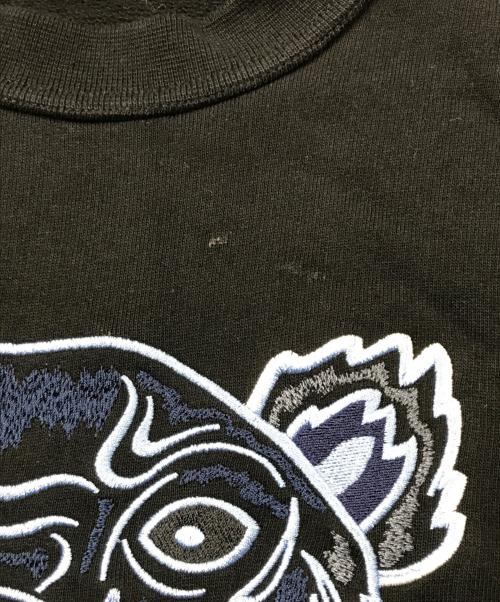 KENZO（ケンゾー）KENZO (ケンゾー) Classic Tiger スウェットシャツ/ロゴスウェット ブラック×ブルー サイズ:XSの古着・服飾アイテム