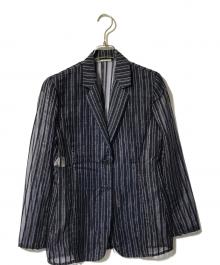 EMPORIO ARMANI（エンポリオ アルマーニ）の古着「シアーテーラードジャケット」｜ネイビー