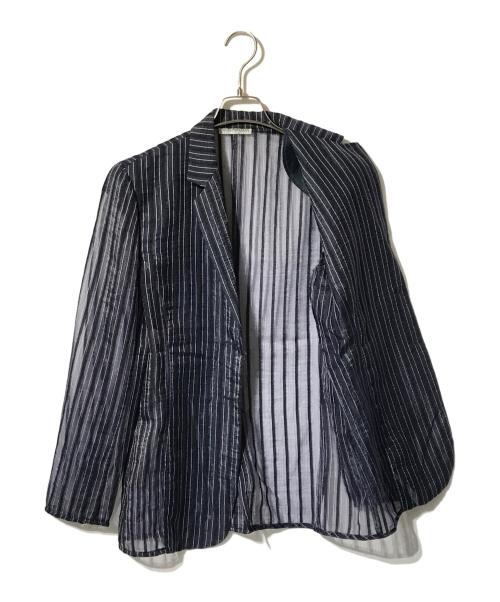 EMPORIO ARMANI（エンポリオ アルマーニ）EMPORIO ARMANI (エンポリオ アルマーニ) シアーテーラードジャケット ネイビー サイズ:38の古着・服飾アイテム