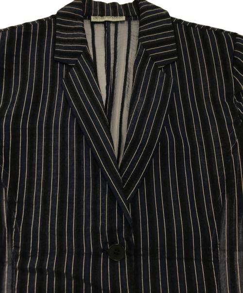 EMPORIO ARMANI（エンポリオ アルマーニ）EMPORIO ARMANI (エンポリオ アルマーニ) シアーテーラードジャケット ネイビー サイズ:38の古着・服飾アイテム