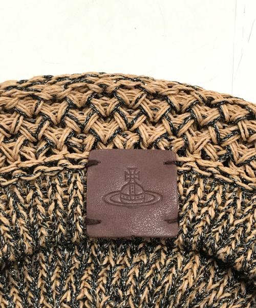 Vivienne Westwood（ヴィヴィアンウエストウッド）Vivienne Westwood (ヴィヴィアンウエストウッド) ラメペーパーベレー帽 ブラウンの古着・服飾アイテム