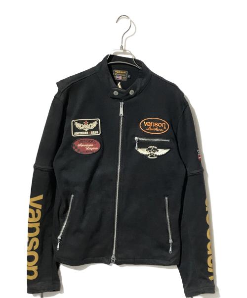 VANSON（バンソン）VANSON (バンソン) 2WAYコットンライダースジャケット ブラック サイズ:Lの古着・服飾アイテム