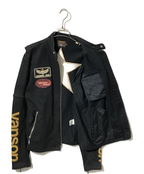 VANSON（バンソン）VANSON (バンソン) 2WAYコットンライダースジャケット ブラック サイズ:Lの古着・服飾アイテム