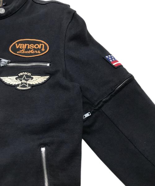 VANSON（バンソン）VANSON (バンソン) 2WAYコットンライダースジャケット ブラック サイズ:Lの古着・服飾アイテム