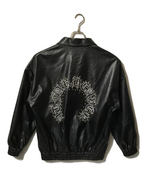 AT FAR HEAVEN（チュウカタベタイ）AT FAR HEAVEN (チュウカタベタイ) フェイクレザースタッズジャケット ブラック サイズ:Lの古着・服飾アイテム