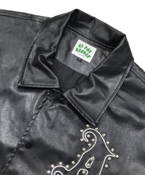 AT FAR HEAVEN（チュウカタベタイ）AT FAR HEAVEN (チュウカタベタイ) フェイクレザースタッズジャケット ブラック サイズ:Lの古着・服飾アイテム