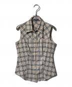 BURBERRY BLUE LABELバーバリー ブルー レーベル）の古着「ノヴァチェックノースリーブシャツ」｜ベージュ