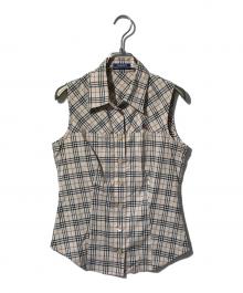 BURBERRY BLUE LABEL（バーバリー ブルー レーベル）の古着「ノヴァチェックノースリーブシャツ」｜ベージュ