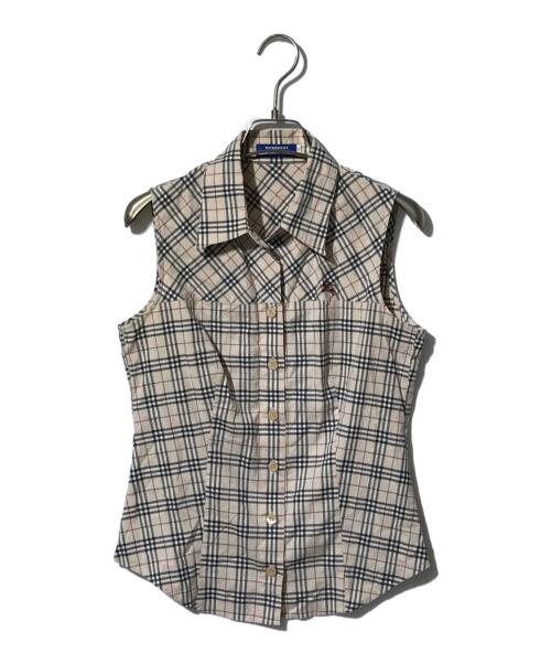 BURBERRY BLUE LABEL（バーバリー ブルー レーベル）BURBERRY BLUE LABEL (バーバリー ブルー レーベル) ノヴァチェックノースリーブシャツ ベージュ サイズ:38の古着・服飾アイテム