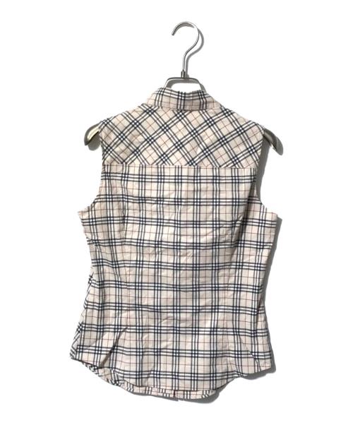 BURBERRY BLUE LABEL（バーバリー ブルー レーベル）BURBERRY BLUE LABEL (バーバリー ブルー レーベル) ノヴァチェックノースリーブシャツ ベージュ サイズ:38の古着・服飾アイテム