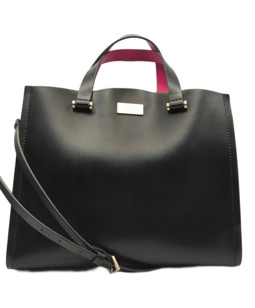 Kate Spade（ケイトスペード）Kate Spade (ケイトスペード) 2WAYバッグ ブラック×ピンクの古着・服飾アイテム