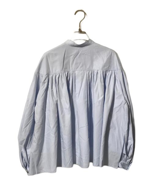 LE PHIL（ル フィル）LE PHIL (ル フィル) ショートタイプライターギャザーブラウス ブルー サイズ:freeの古着・服飾アイテム