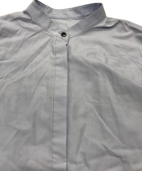 LE PHIL（ル フィル）LE PHIL (ル フィル) ショートタイプライターギャザーブラウス ブルー サイズ:freeの古着・服飾アイテム