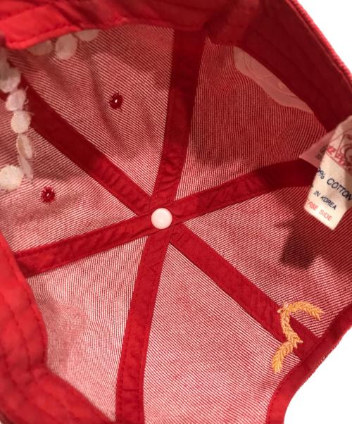 EVISU（エヴィス）EVISU (エヴィス) 刺繍ロゴキャップ レッドの古着・服飾アイテム