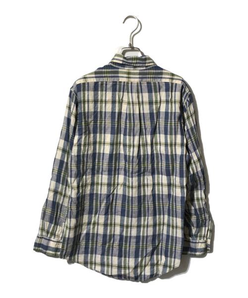 BROOKS BROTHERS（ブルックスブラザーズ）BROOKS BROTHERS (ブルックスブラザーズ) リネンチェックシャツ ブルー×グリーン サイズ:Mの古着・服飾アイテム